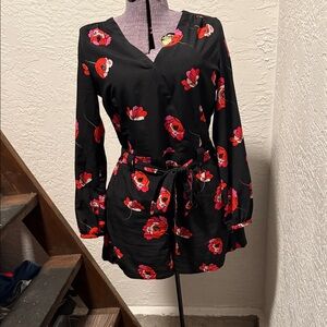 Dalia Black Floral Women's Skort